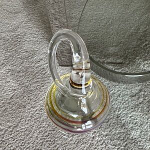 Handcrafted Glass Vase with Multicolor Stripes